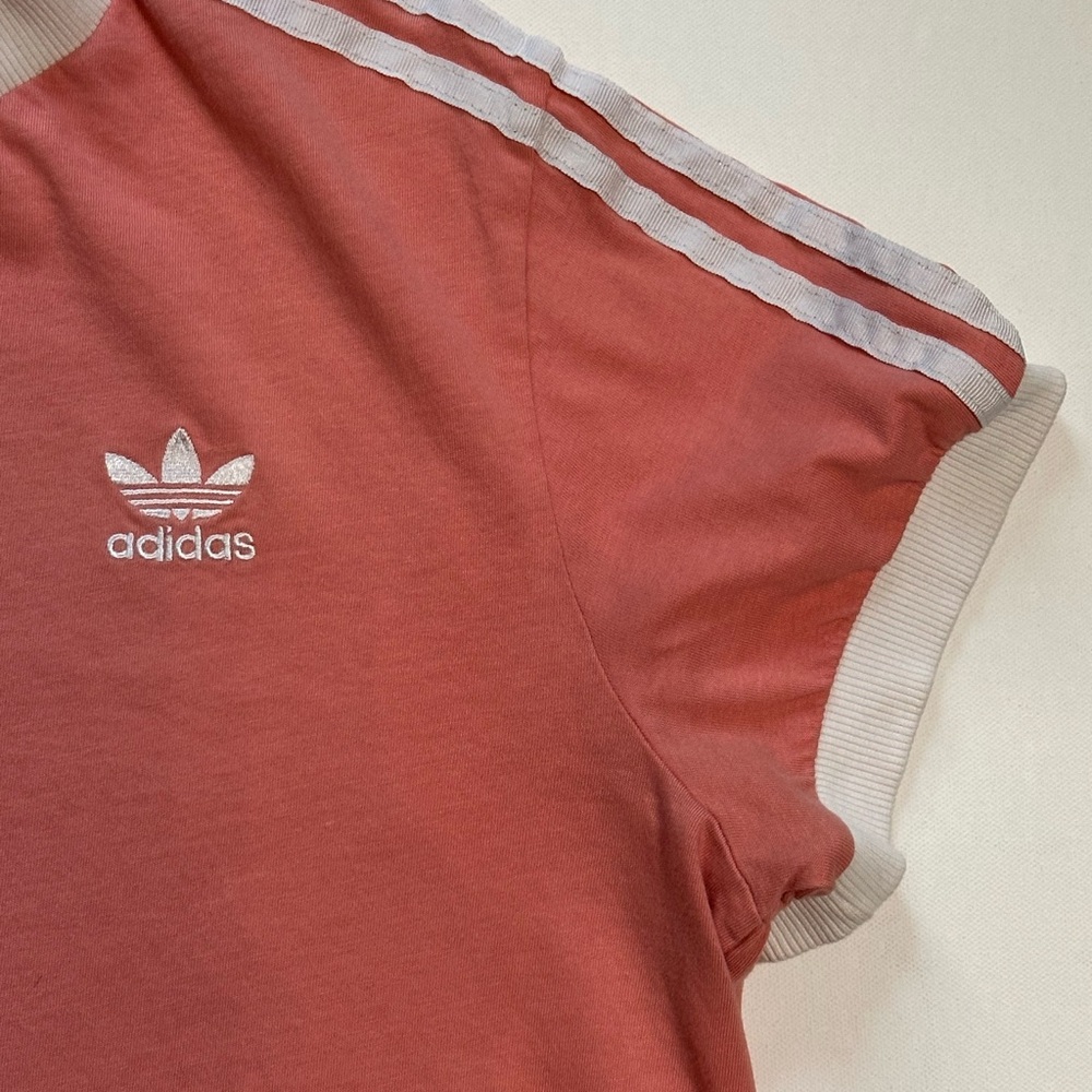 Adidas Pink Crew Ringer Tee